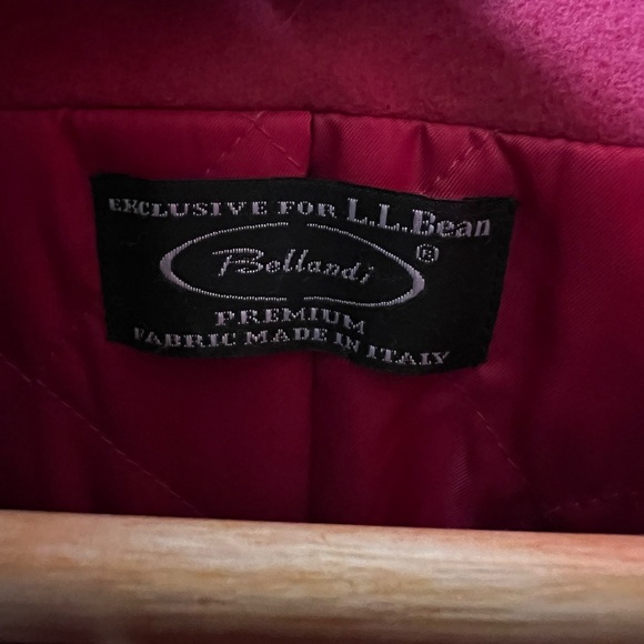LL BEAN Classic Lambswool Duffel Coat Hooded  Toggle  Thinsulate Italy Long 16 - Picture 4 of 10